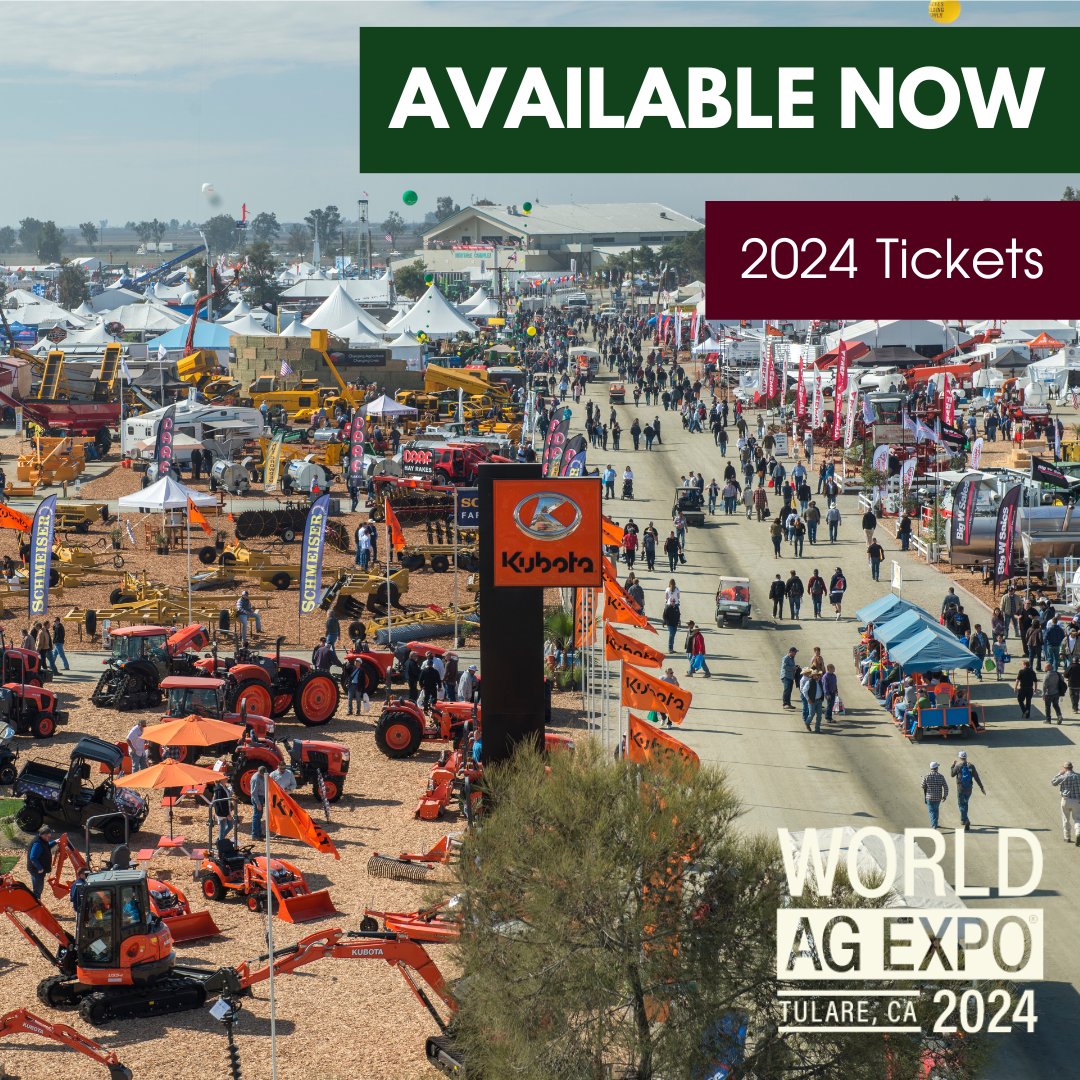 World Ag Expo® is 1 WEEK AWAY! We’ll feature: Networking with attendees and exhibitors WW Livestock Systems Demonstration Pavilion Educational Seminars And so much more! Visit: bit.ly/WAE24Tickets to purchase tickets. Use promo code TWITTER24 and save $3!