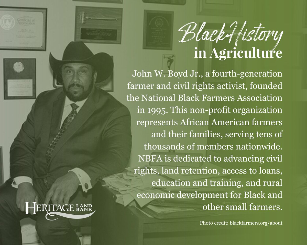 This #BlackHistoryMonth, we want to spotlight John W. Boyd Jr., founder of the National Black Farmers Association (NBFA). Discover more about Boyd's contributions and the NBFA's mission here: blackfarmers.org/about.