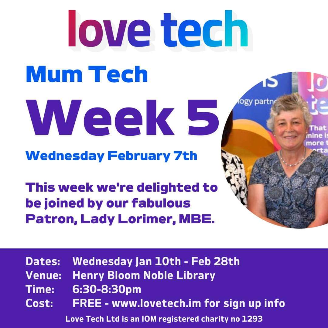 lovetechiom's tweet photo. 📢 Have you got your FREE ticket for tomorrow’s Mum Tech* session yet?

No?! 😱

Then click this link below to SIGN UP 👇💥

https://t.co/JOUNebiDpu

AND! 

Love Tech is delighted to be welcoming the charity's wonderfully supportive Patron, Lady Lorimer, MBE🎮😊 https://t.co/qj1LjLmRb9