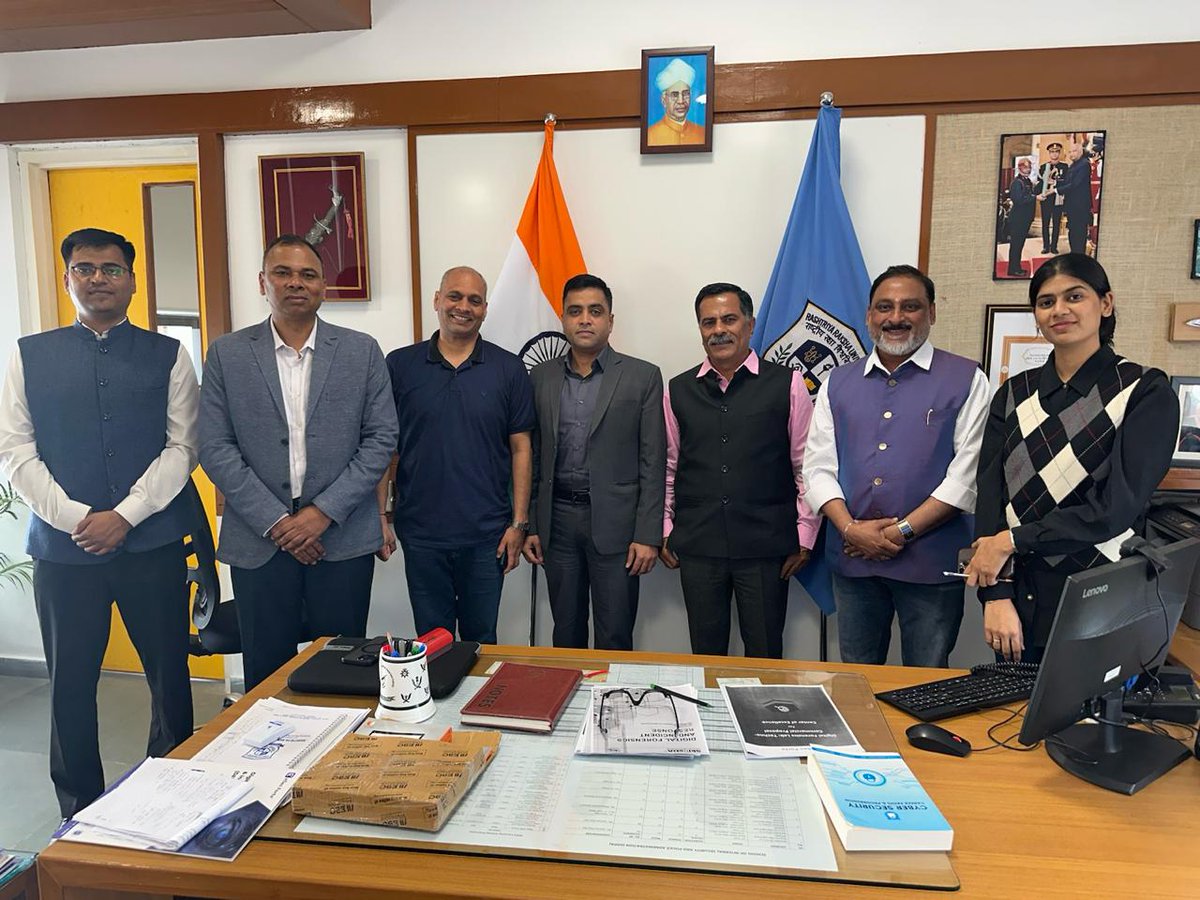 skillsda's tweet photo. SkillsDA partners with School of Internal Security and SMART Policing (SISSP) Rashtriya Raksha University(RRU) for training the police force in Cyber Security and Cyber Crime Investigation
#Partnership #SkillsDA #RRU #SISSP #RRUPondicherry #PoliceEmpowerment #cybercrime https://t.co/voSYNyzCWr