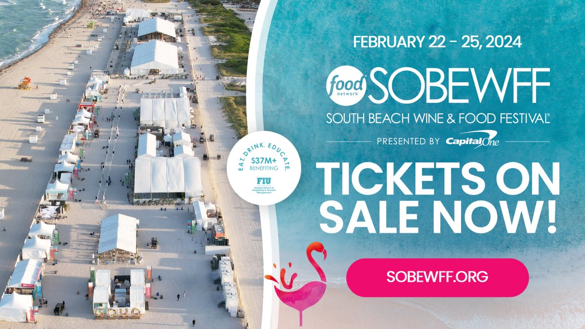 Join all your favorite <a href="/FoodNetwork/">Food Network</a> stars in sunny Miami Beach for the #SOBEWFF presented by @capitalone Feb. 22-25, 2024 in support of <a href="/FIUHospitality/">FIU Chaplin School</a>! 🍴 Get your tickets NOW at sobewff.org.