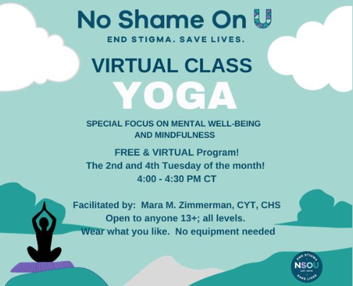 It's time for a mental health break at 4 p.m. CT!
NOW the 2nd and 4th Tuesday of each MONTH!
FREE &amp; VIRTUAL:  noshameonu.org/calendarofeven…
#free #mentalhealth #yoga #mentalhealthbreak