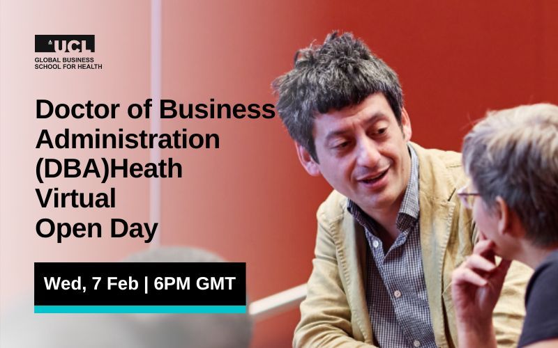 ucl_GBSH's tweet photo. Wed, 7 Feb, 6pm: Dive into the UCL DBA Health Virtual Open Day! Designed for health leaders aiming to tackle sector challenges with research skills. Learn about admissions, the programme & more. Lead the future of healthcare: https://t.co/rXJ5EgrJSB #UCL #GBSH #DBA #DBAHealth https://t.co/mAz4o18txA