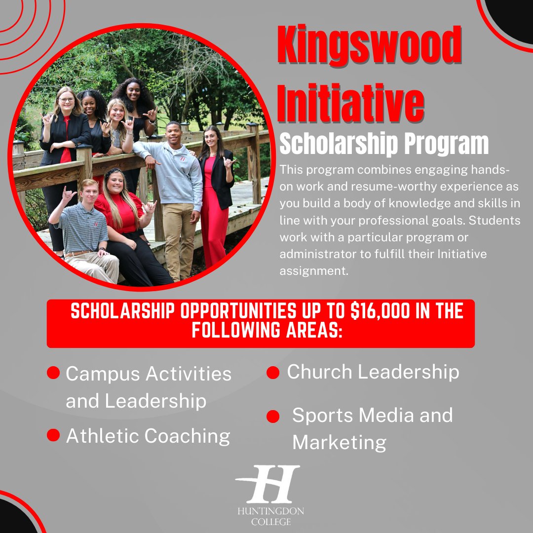 To learn more about Huntingdon's Kingswood Initiative, click the link in our bio!🦅 🤙🏼 
#HAWKEM #scholarship