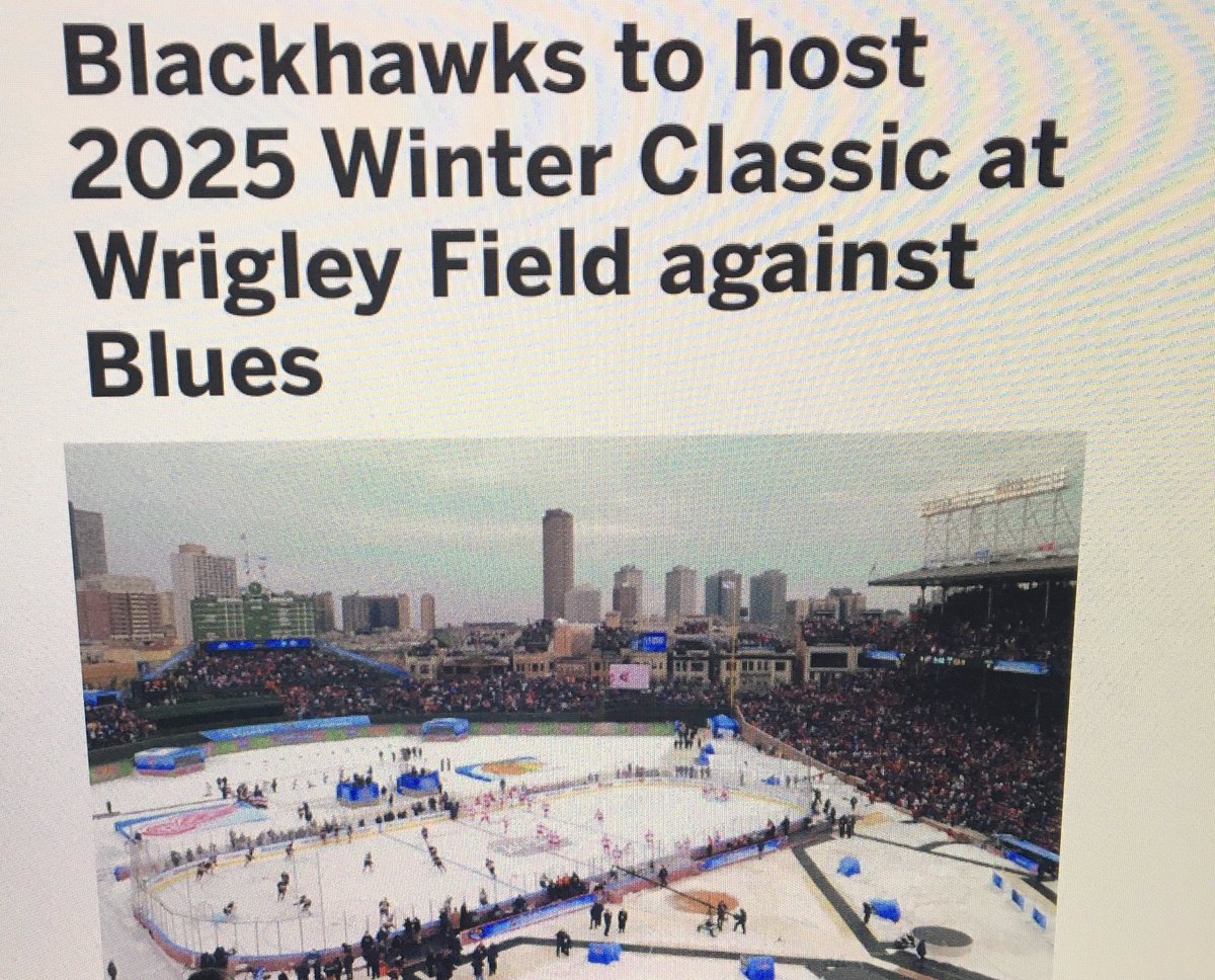 PoppaDeak's tweet photo. It’s the frickn Winter Classic!!!!! 👍👏👏👏
2025 Wrigley Field!!!!!
Lets goooooo boyz!
#deakboyz https://t.co/cogXYGwpQM