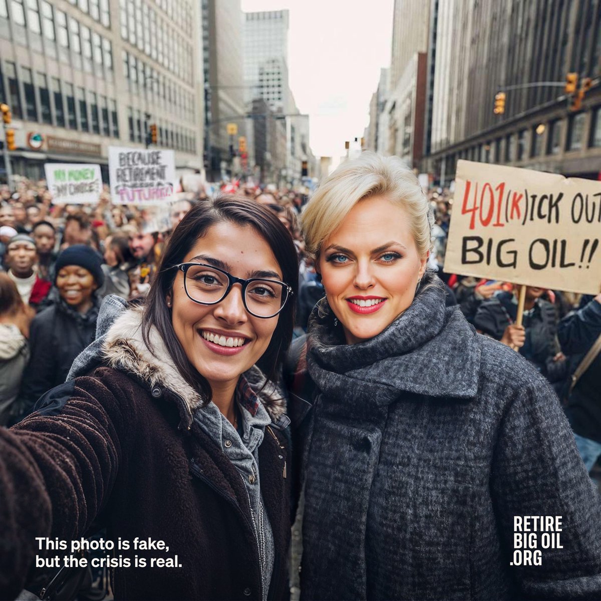 I’M VIRTUALLY MARCHING RIGHT NOW to tell Wall Street we want a climate-friendly option in every 401(k). YOU CAN MARCH WITH ME side by side in the same photo! Just choose “donate” in the app. To get started, go to RetireBigOil.org / @retirebigoil #RetireBigOil