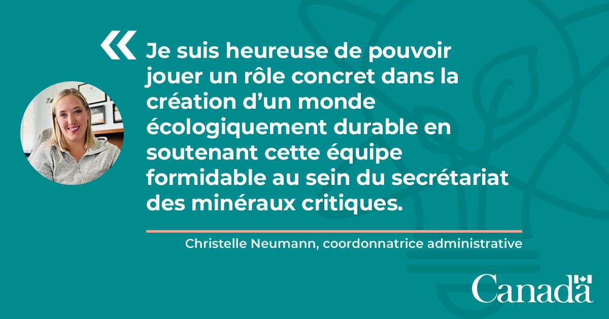 ScienceRNCan's tweet image. Christelle Neumann est coordonnatrice administrative au secrétariat des #MinérauxCritiques de CanmetMINES. Grâce à son soutien, les finances et les ressources du programme font l’objet d’un suivi, d’un contrôle et de rapports de la plus haute qualité. 

#ScienceInclusive