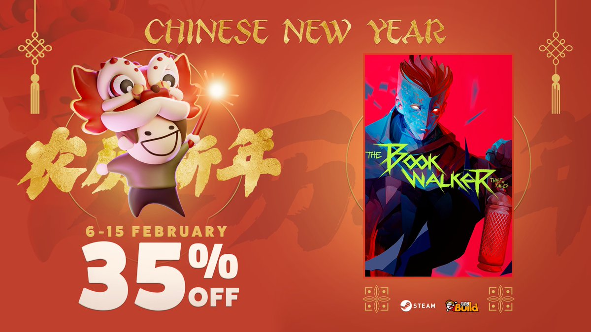 The Year of the Dragon 🐉 is here, and it’s time to celebrate! 🎉 Save 35 % off The Bookwalker: Thief of Tales, the digital artbook and soundtrack! 🗓️ Sale ends on February 15th: store.steampowered.com/app/1432100/