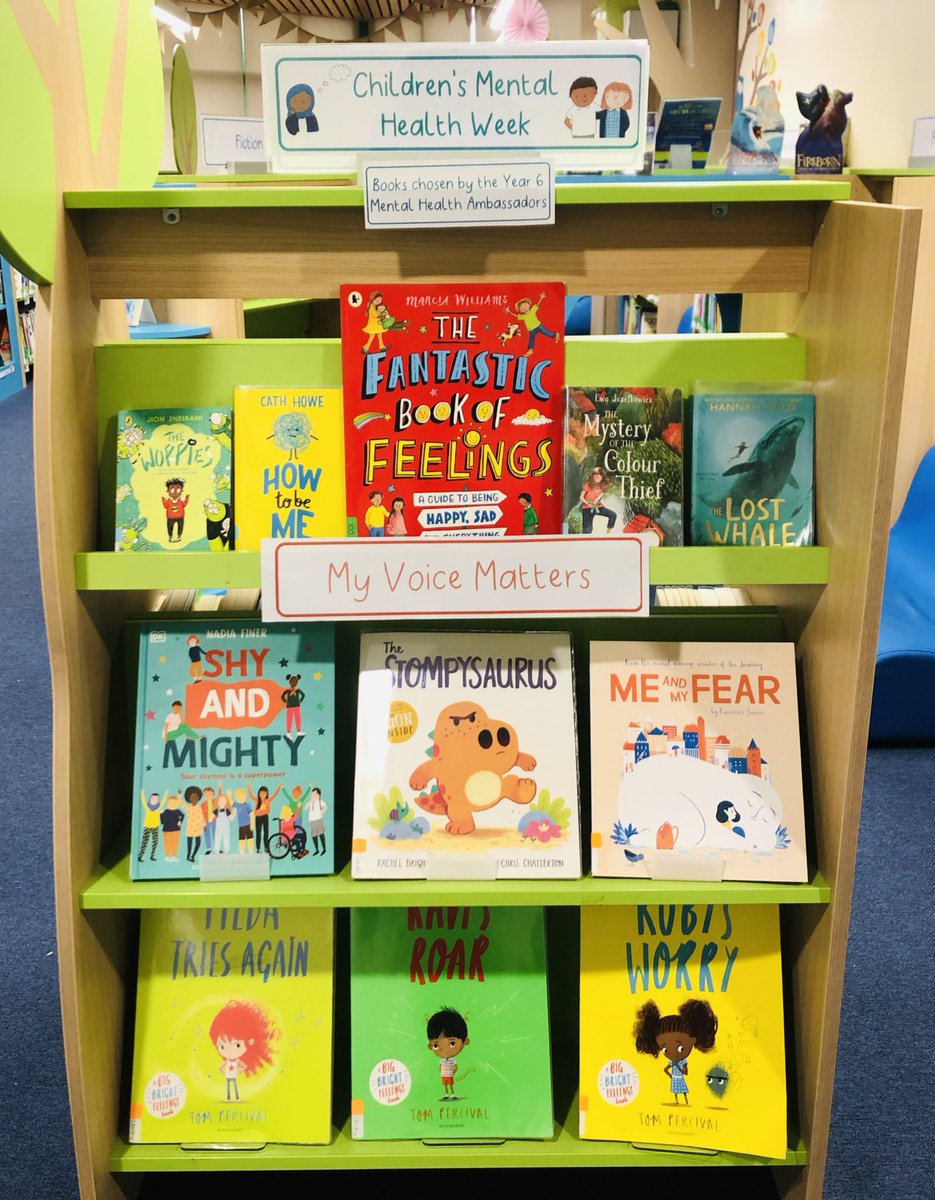 It’s #ChildrensMentalHealthWeek this week and in the Library I’ll be sharing all about how reading is great for your wellbeing, some wonderful books about emotions and handing out mindfulness colouring bookmarks 😌💭 Has anyone got any other #library ideas to share?