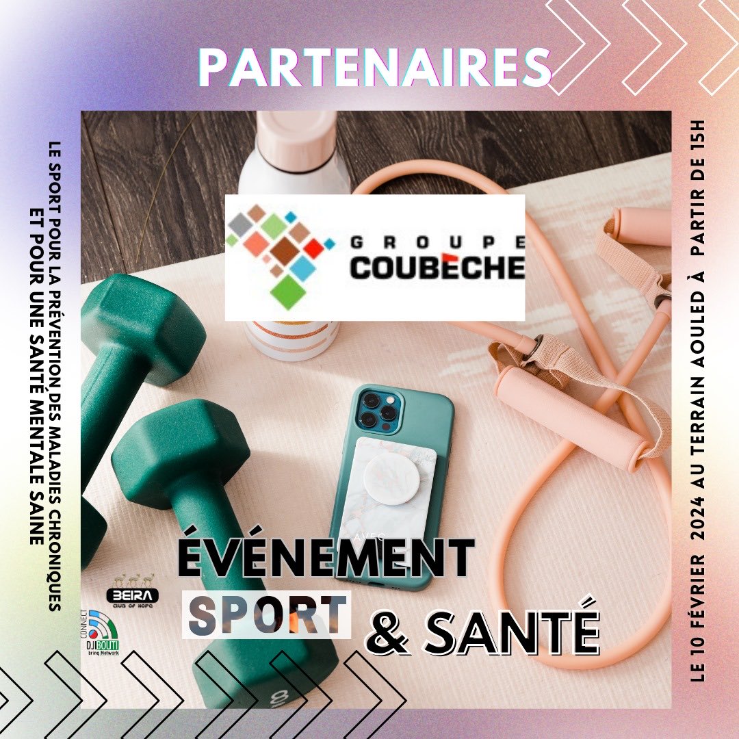 BeiraDjibout's tweet photo. J-4 l’eau c’est la vie💧

Le sport pour la prévention des maladies chroniques et pour une santé mentale saine.

Premier partenaire: @groupecoubeche 🎉

#évènementSportif #Samedi #Djibouti https://t.co/NiZHkh7R65