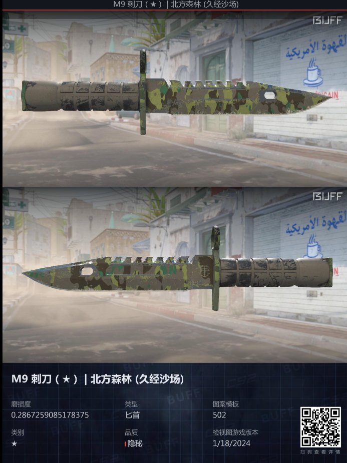VENDO 
★ M9 Bayonet | Boreal Forest (Field-Tested)
1700R$