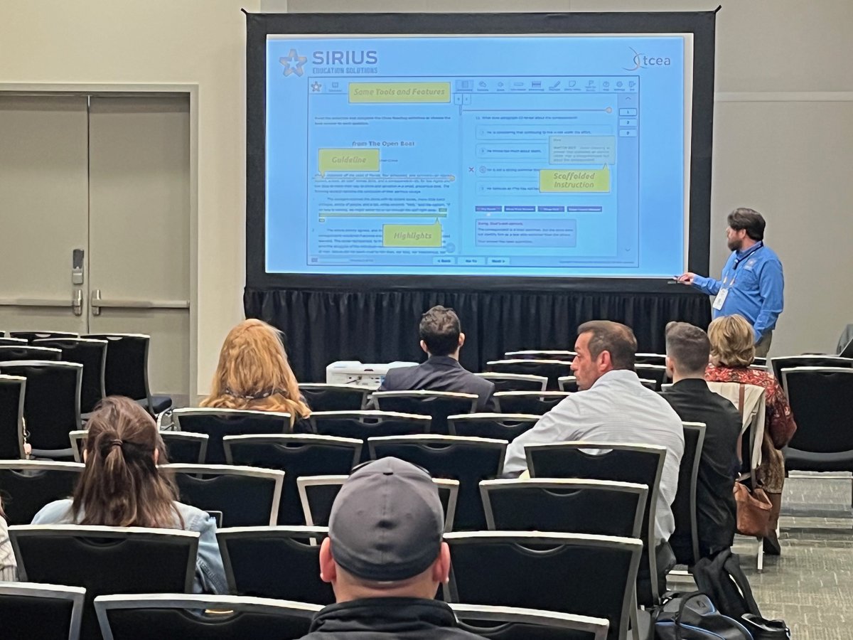 SiriusEdSTAAR's tweet photo. Sirius Education Solutions was thrilled to be able to present a breakout session during #TCEA24! If you are attending this years conference, we invite you to stop by booth 615 to chat! https://t.co/DS8CZQH5jD