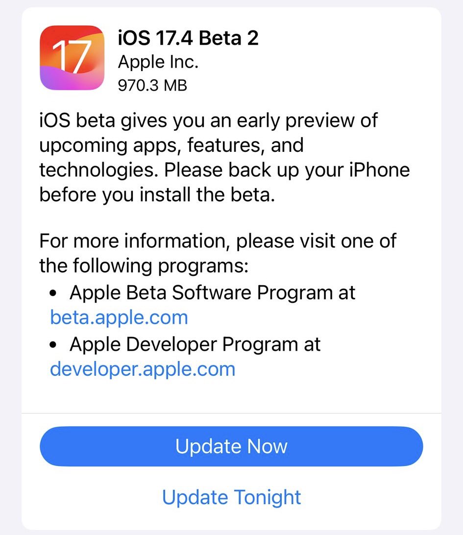 iOS 17.4 beta 2 is out!