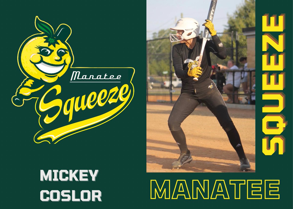 ManateeSqueeze's tweet photo. Welcome to the 2024 Manatee Squeeze @MckenzieCoslor from @BamaStateSB coming back to the @FGCLsoftball summer 2024 for the Squeeeeeeeze! 🍋

Players can register:
https://t.co/9kWJ5wloyd https://t.co/IygtORfiLn