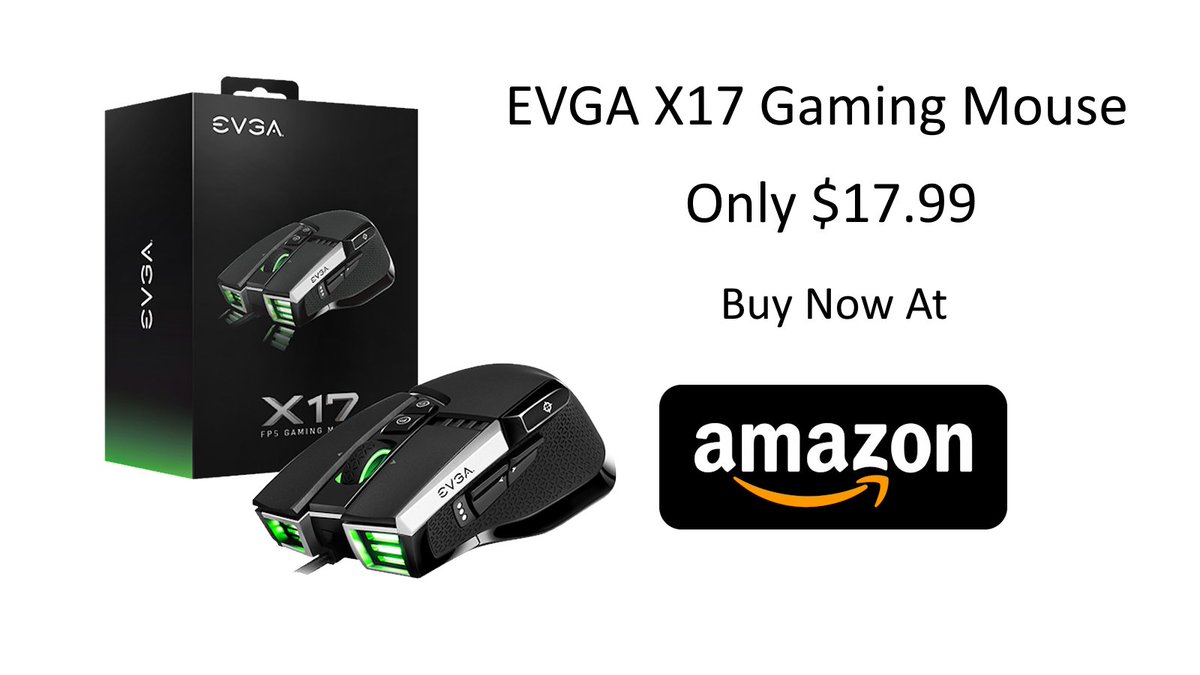Get the EVGA X17 Gaming Mouse for $17.99 at Amazon today! amazon.com/gp/product/B08… For a limited time and while supplies last. #EVGA #Amazon #X17 #Mouse