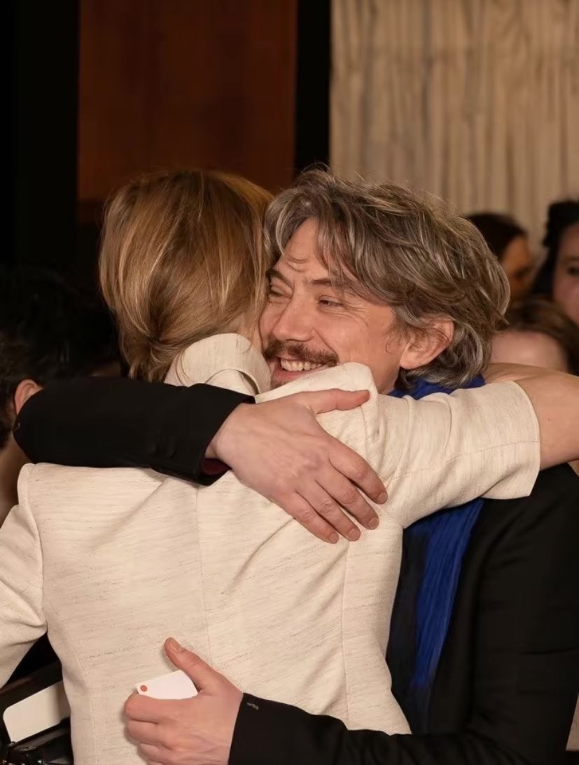 How it started vs. How it's going.

Sandra Hüller and Swann Arlaud while filming ANATOMY OF A FALL and reuniting at last night's César Awards nominees’ dinner. 💙