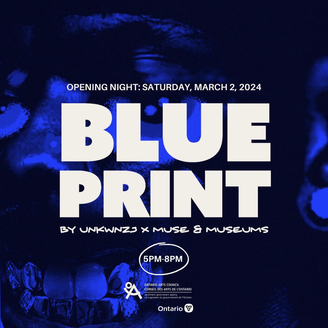 museandmuseums's tweet photo. We're excited to announce the opening of our upcoming exhibition, BLUEPRINT, in collaboration with Zandra "UNKWNZJ" Jack. Opening reception is on March 2, 2024, from 5-8 PM at the Lost &amp; Found TO. Secure your spot and RSVP: https://t.co/EpXxHOSo4g https://t.co/KQcCVwkClF