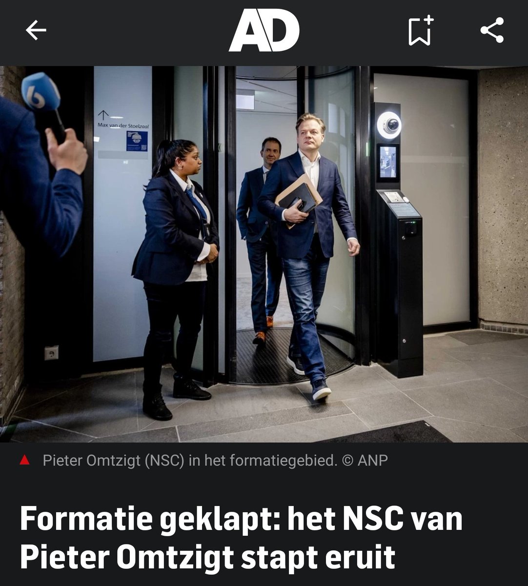 maartenbrink's tweet photo. Formatie geklapt: het NSC van Pieter Omtzigt stapt eruit.
https://t.co/O0iZAprTij
#formatie #Omtzigt #denhaag #breaking1 https://t.co/NXrJtgZJJY