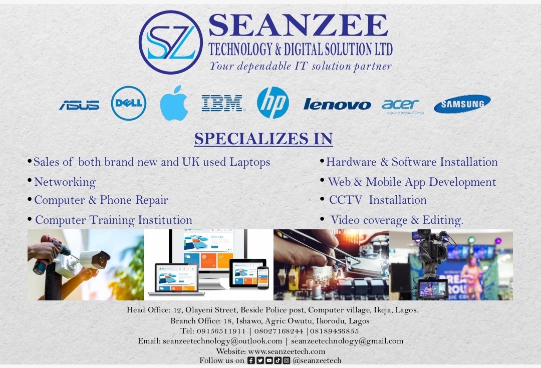 seanzeetech's tweet photo. Contact Info
Tel. 09156511911 | 08027108244 | 08189436855

Email: seanzeetechnology@outlook.com 

Email : seanzeetechnology@gmail.com

Website https://t.co/COrSoaTjXp Follow us @Seanzeetech  #Facebook #Instagram #Tiktok #Twitter #YouTube... https://t.co/iGiJ6EKhDo
