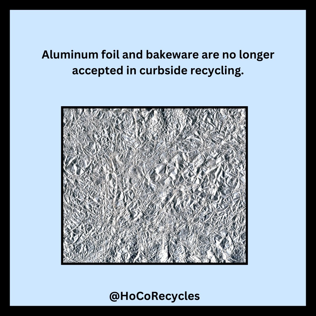 You can take aluminum foil and bakeware to the scrap metal area at the Residents' Convenience Center for recycling. #scrapmetal