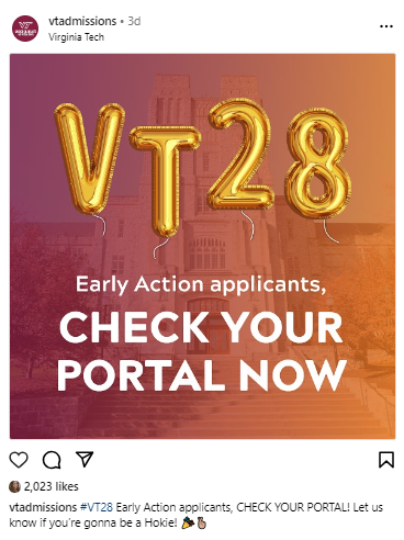 RVHCounseling's tweet photo. SENIORS >> Check. Your. Portal!!!!
#RollSide #1inLoudoun #Hokies28 #VT28 https://t.co/c2j9qyJCix
