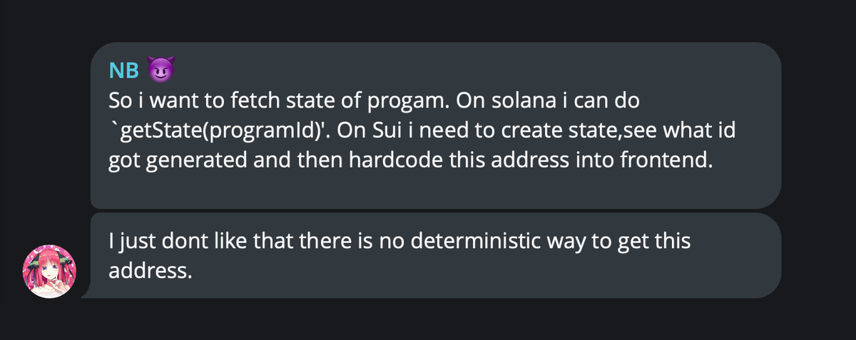 A common question devs ask when getting started on Sui is 'how do I keep track of the objects that my code creates' (see screenshot). The issue is that they are thinking of old-school smart contracts as 'singletons' where the code and its data are coupled. Instead they should…