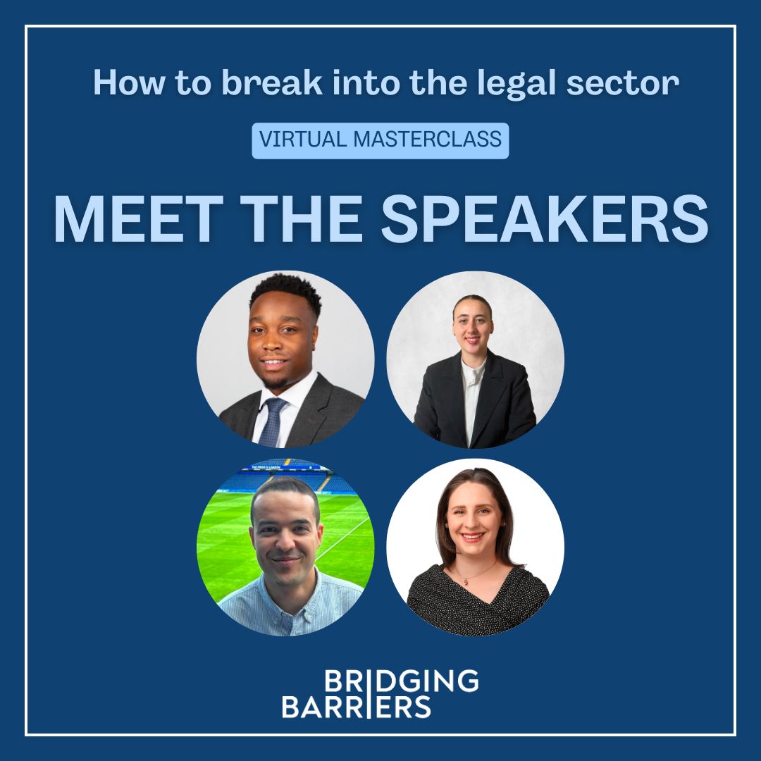 BrdgingBarriers's tweet photo. MEET THE SPEAKERS! 📣

For our #VirtualMasterclass on “How to break into the legal sector” (Tues 13th Feb, 6:30-7:30PM), we’ll be joined by four industry professionals who have navigated legal landscape and achieved remarkable success in their careers so far. https://t.co/B2qIlMHeLy