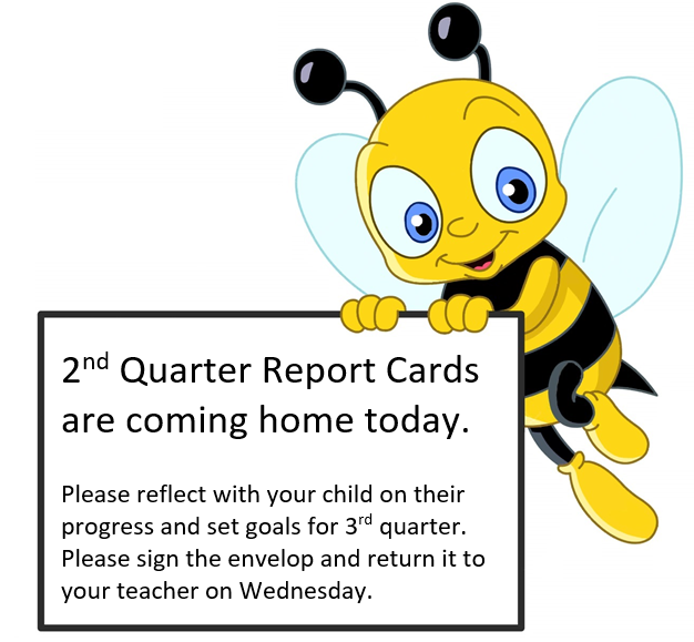 2nd Quarter #ReportCards come home today! Please #reflect on them with your child and return the signed envelope tomorrow! #WorkingTogether #Reflecting on #ReportCards is the perfect time to #SetGoals #WhyIB #ItsAJourney #MakingProgress #InspireThemRetweetTuesday #IBSpeasBees