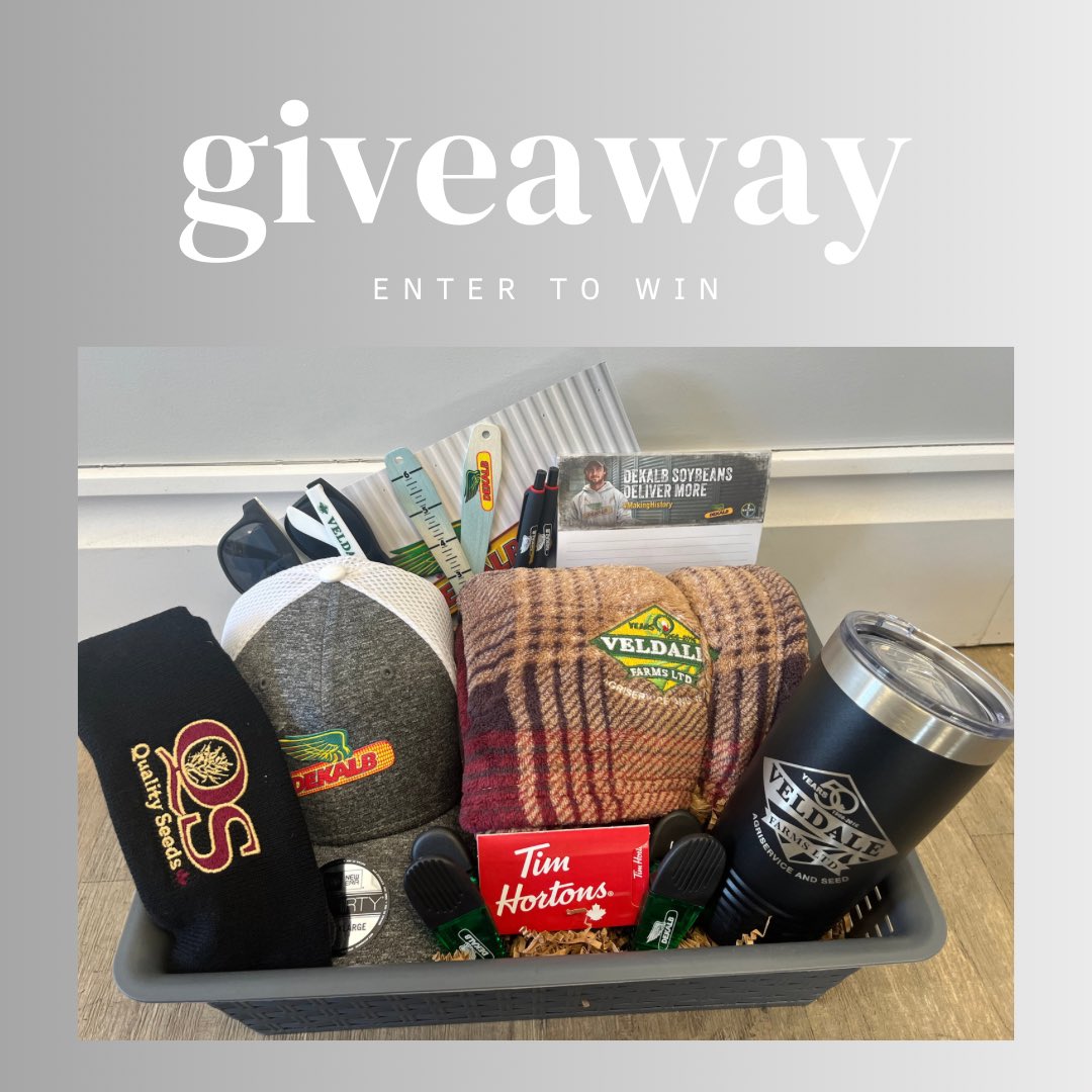✨Giveaway Time!!✨

Enter for a chance to win Veldale Farms, Dekalb, and Quality Seed Swag!

It’s easy! How to enter:
✔️Follow Veldale Farms Ltd on Twitter/X and Facebook. 
✔️Like &amp; share this post. 

Winner will be announced March 1st so make sure to check back. 🏆