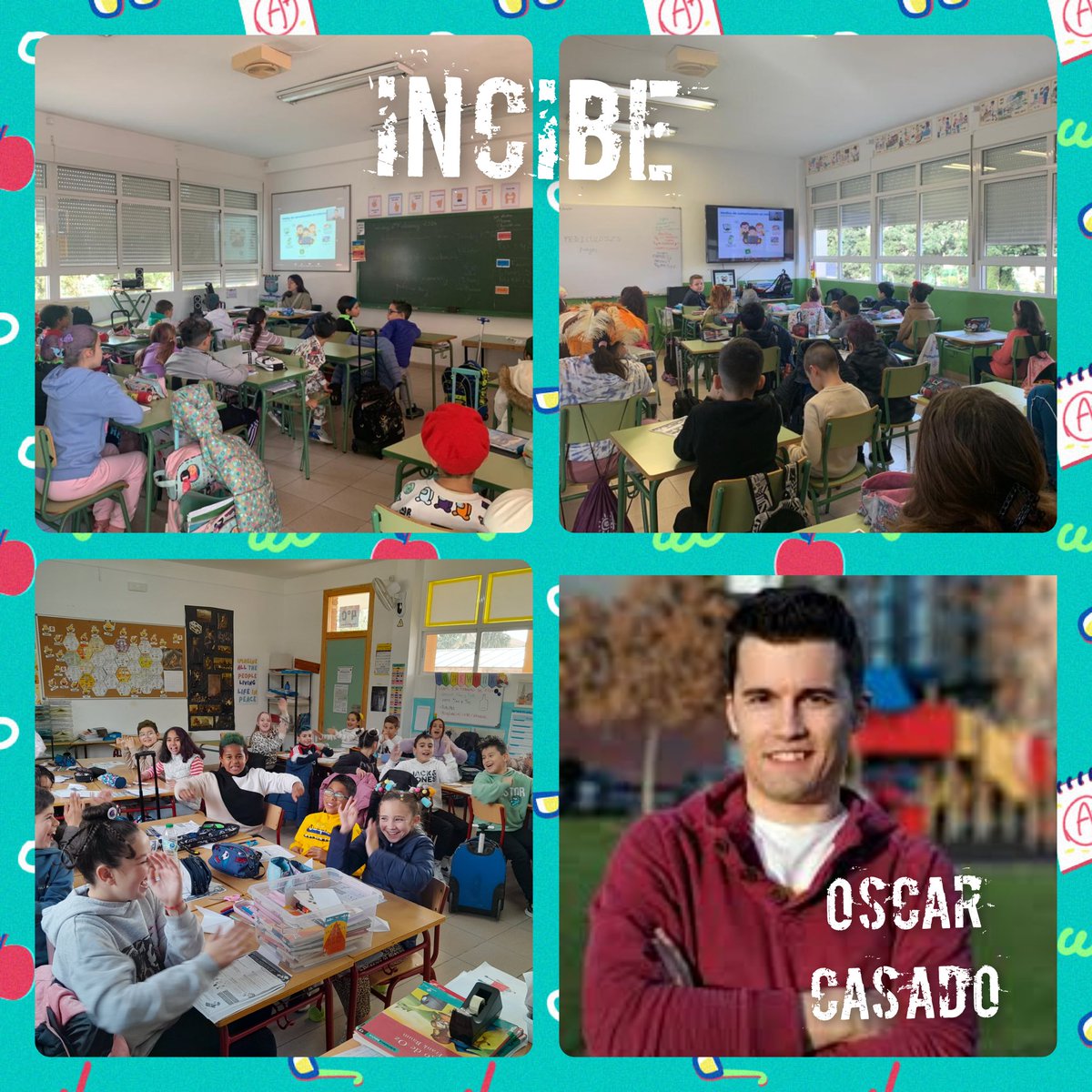 JMLapuerta's tweet photo. El alumnado de 2do Ciclo ha celebrado hoy el Día de #Internet Segura #IS4K con los talleres de #ciberseguridad y buen uso de las nuevas tecnologías del @INCIBE con @OscarCasado_ como maestro de ceremonias.  ¡No se nos ocurre mejor compañero de celebración! #LapuertaDigital @is4k https://t.co/v0v2TIA9vi