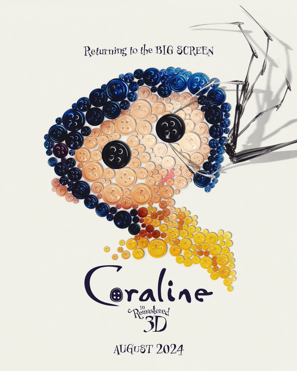 musictrendscol's tweet photo. #Estrenos: 'Coraline' regresará a los cines de todo el mundo en Agosto de este año para celebrar los 15 años del estreno de la peli 🎬

La película llegará remasterizada y en 3D 🕶️ https://t.co/a6Cgjal86Y