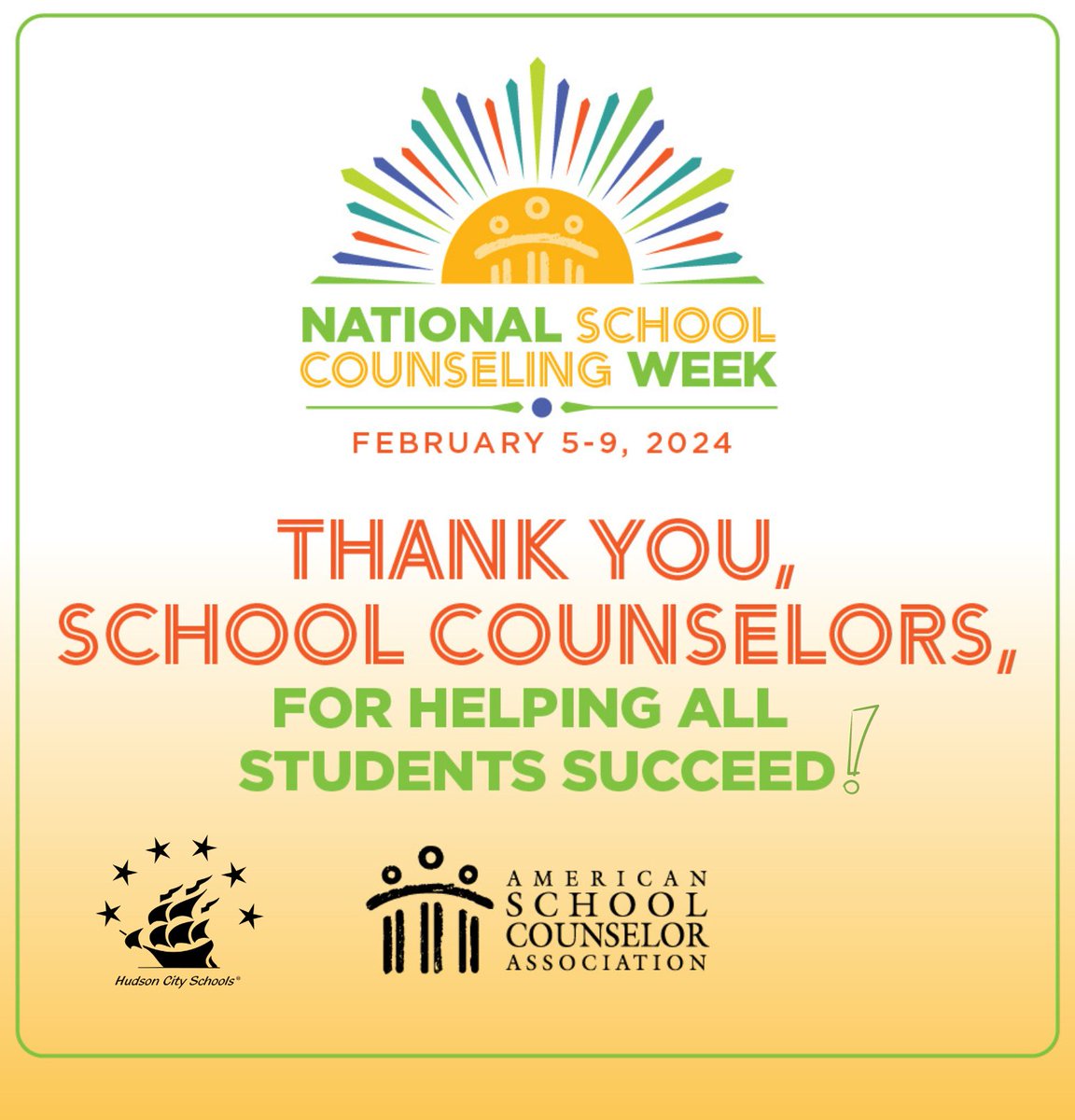 hudsonohschools's tweet photo. On this National School Counselors Week, we thank our counselors in all five of our school buildings for the work they do to support our students!  They go above and beyond every day, and we are grateful.  #wearehudson https://t.co/vsrqfgq1zD
