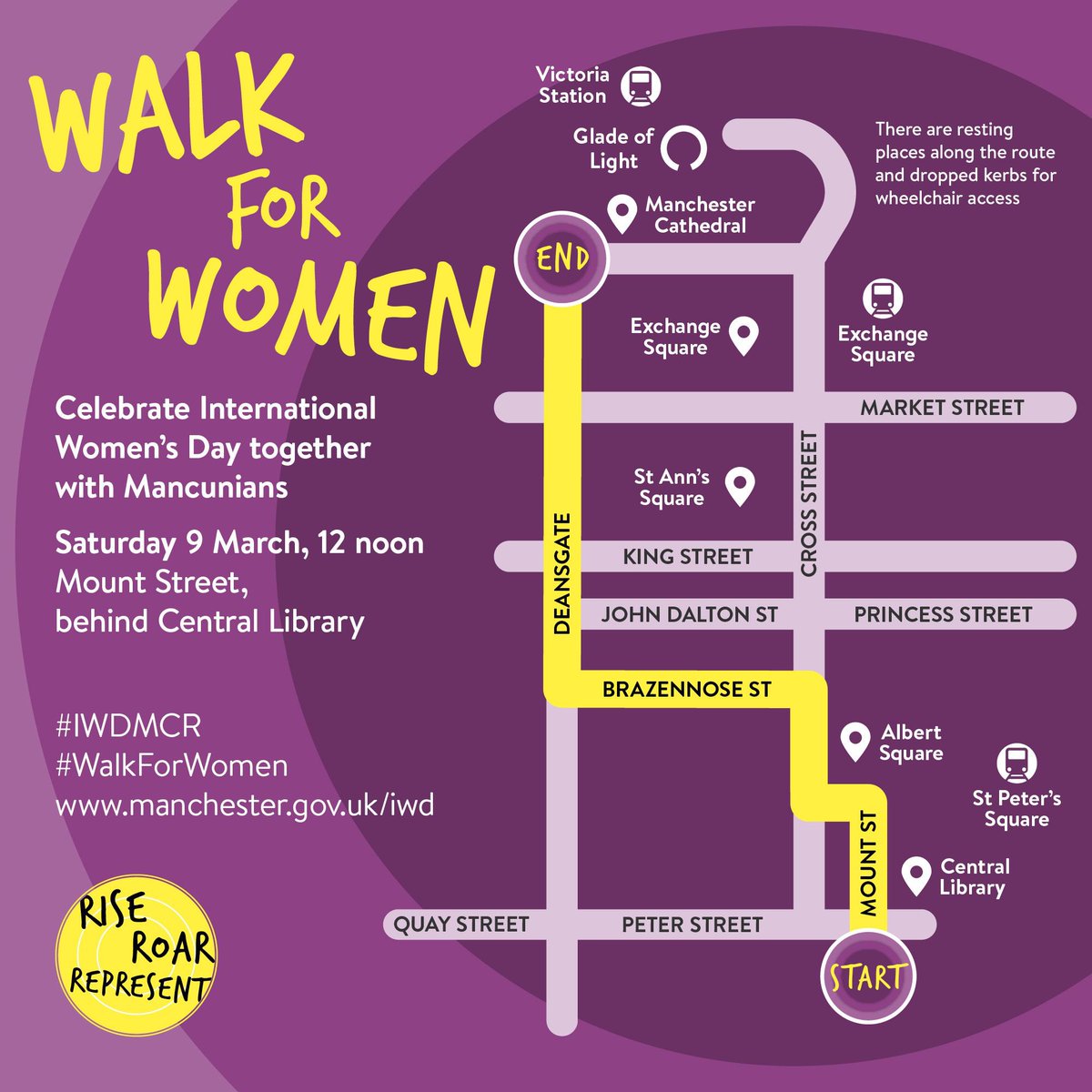 Great to see the #IWDMCR #WalkForWomen event organised by @becky_cham will be taking place on Saturday 9 March, at 12noon.