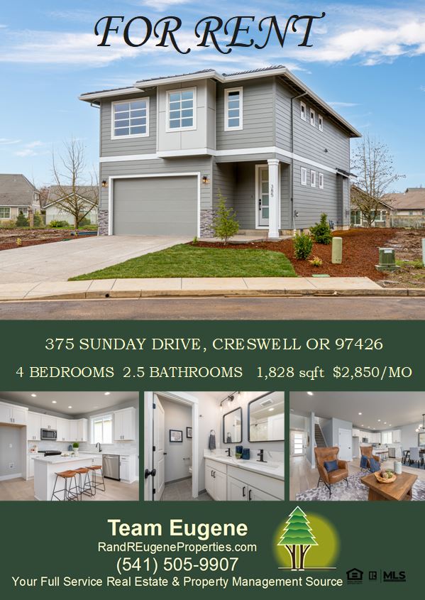 Check out this beautiful NEW CONSTRUCTION home FOR RENT in Creswell. Just minutes from Eugene.  
RandREugeneProperties.com 
.
#forrent #propertymanagement #wecanhelpwiththat #randrpropertiesofeugene #creswelloregon #teameugene #newconstructionhomes