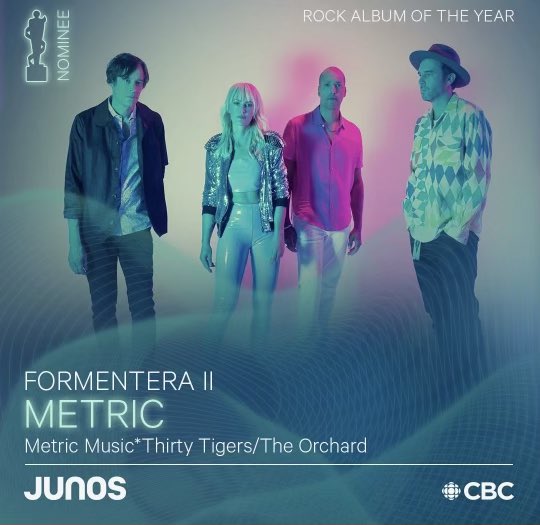 rock album of the year ⚡️ fellow nominees yesss 🤘🏼 @thejunoawards @thebeachesband