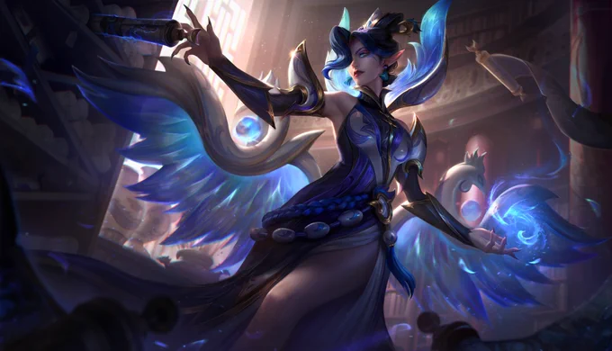 Un poder ancestral con un toque delicado. Kindred de porcelana de prestigio Morgana de porcelana Miss Fortune de porcelana Aurelion Sol protector de porcelana 