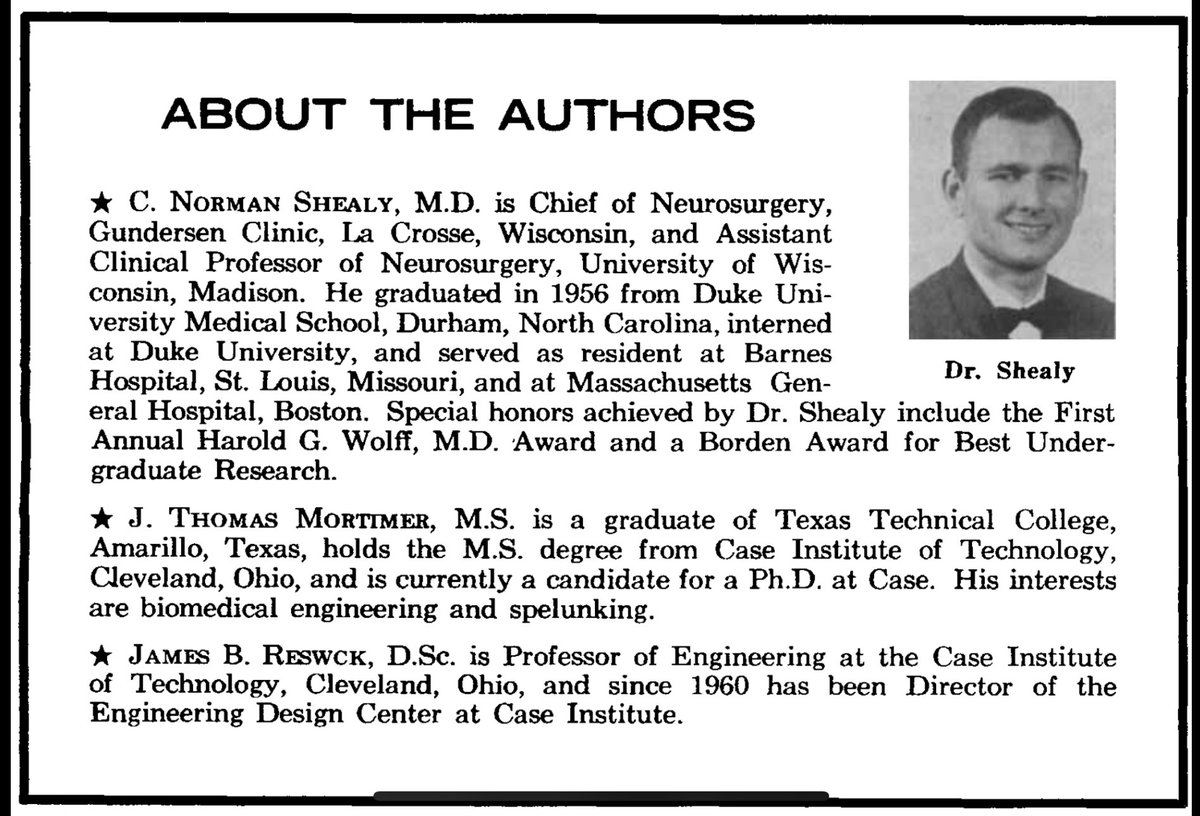 🗓️The FIRST spinal cord stimulator was implanted on March 24, 1967 by Shealy
💡 I propose that we call March 24 National Neuromodulation Day.
... And let all pain physicians and neurosurgeons have that day off as a holiday