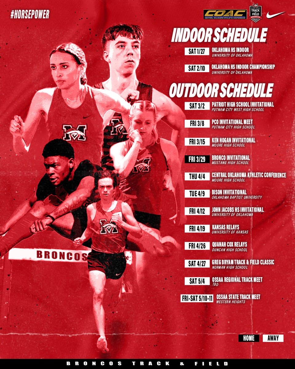 2️⃣0️⃣2️⃣4️⃣ Broncos Track and Field Schedule

#BroncosTF #Horsepower
