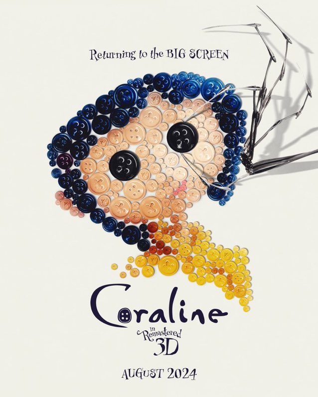 coralineacc's tweet photo. 🚨 Coraline e o Mundo Secreto, retornará aos cinemas mundialmente em agosto para comemorar seu aniversário de 15 anos. https://t.co/ivTUUsIFHg