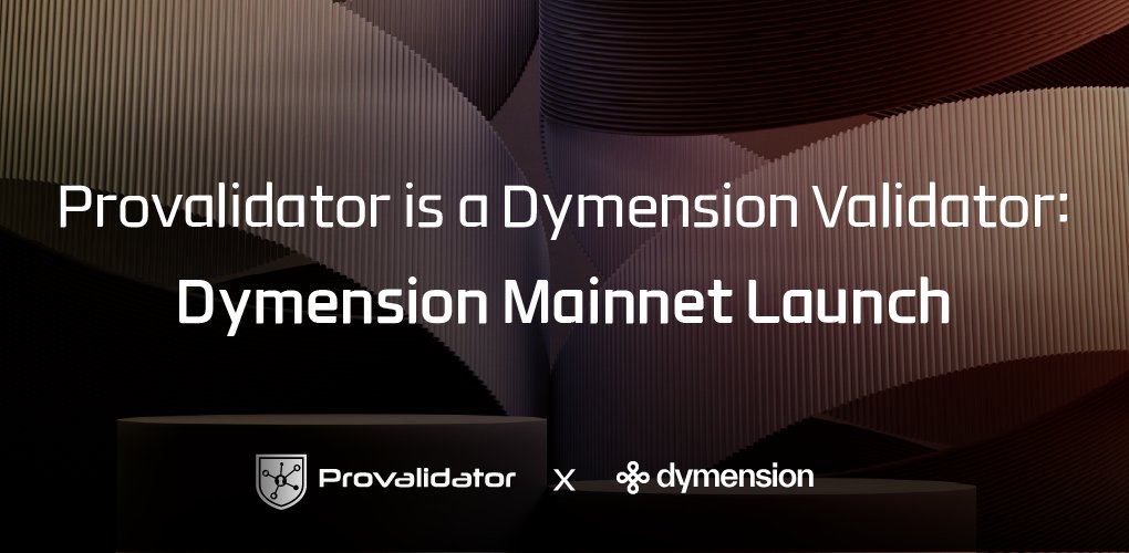 Provalidator's tweet photo. We're proud to support @dymension as a validator!🔥
#Dymension has successfully launched its mainnet, enabling seamless development of #RollApps!🚀
Delegate your $DYM with #Provalidator and receive staking rewards!👇
https://t.co/uiIIQGgvIe https://t.co/ruviULRWok