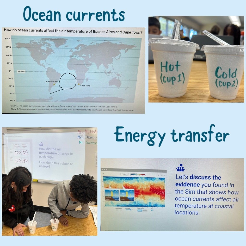 6th grade scientists work together on a hands-on lab to investigate how the direction of ocean currents affects the air temperature of the locations they pass. Have you ever wondered how El Nino impacts our climate? Ask our 6th-grade climatologists. <a href="/whufsdrams/">Ram Pride</a> <a href="/mottola_science/">Mrs. Mottola</a>