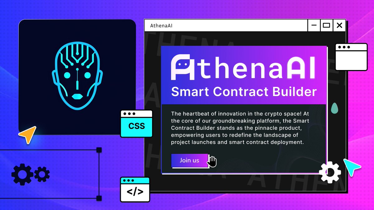 AthenaAI_tech's tweet photo. Introducing #AthenaAI's first product: AthenaAI Smart Contract Builder.

Our mission is to assist developers in deploying smart contracts and launching projects, breaking down all barriers and simplifying every process. Everything becomes incredibly straightforward with AthenaAI. https://t.co/OUNzSsfIxo