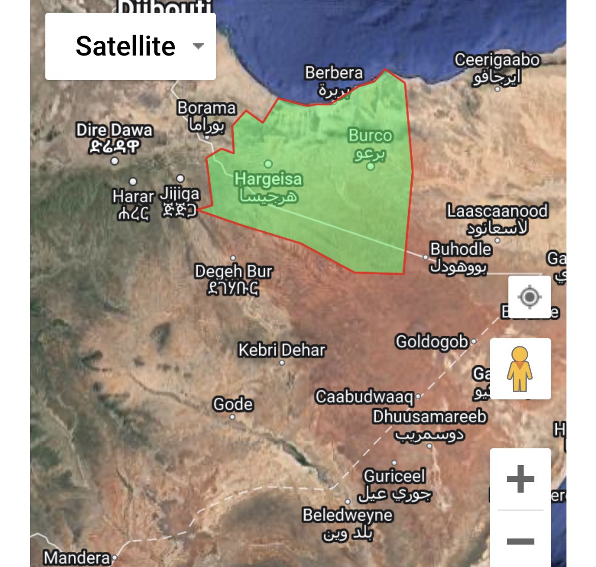 EIshmael_'s tweet photo. To: @GavinWilliamson @ZacGoldsmith 

I think it's time to ask secessionist foreign supporters about the credibility of their information. Because what I have realized is that the majority have zero information about the North of #Somalia. Quick question to all foreigners: As secessionist Somaliland, a one-clan enclave, claims to hold a stronghold in the North of Somalia, but in reality, the only stronghold is the green-circled sections in the picture. The question for the past 32 years as the secessionist claims to be independent: When was the last time Muse Bihi, the leader of the one-clan enclave in Hargeisa, visited Sool or Sanag? Also, for the past 32 years, has the UK taken part in any major projects in the SSC region? Secondly, Mr. Williamson visits Hargeisa. Does he have the guts to ask the secessionist leader to accompany him to Sool or Sanag? Also, after the 25th of August 2023, as the majority of you were alerted about the defeat of secessionist Somaliland and the high number of Prisoners of War, consisting of top commanders, are still in jails in Laascaanood, the biggest city in the Sool region. Do you guys really believe that Muse Bihi's claims to the North of Somalia are true?