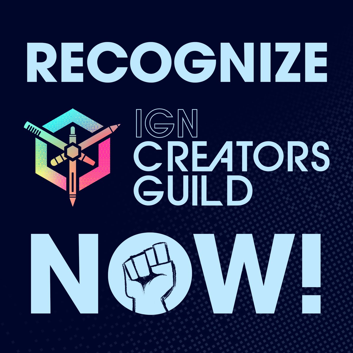 We're asking that @IGN voluntarily recognize us as soon as possible. The sooner that happens, the sooner we can start working with management to build towards a stronger future for us all. #IGNCG