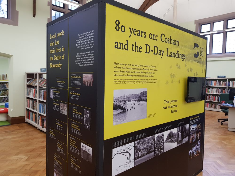 Pleased to announce our first pop-up museum: Cosham and D-Day has just opened at Cosham Library (@portsmouthreads) to mark the 80th anniversary of D-Day. Great to showcase how local people and the community supported the D-Day Landings. #DDay80
