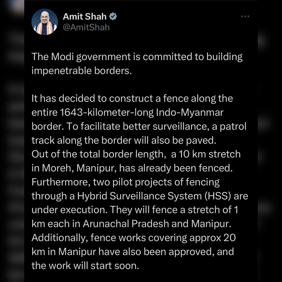 Following CM @NBirenSingh ‘s recent meeting with Union Home Minister @AmitShah centre announces Border Fencing plans!! 

#IndoMyanmarBorder #India #Myanmar #AmitShah #NarendraModi #NBirenSingh #Moreh #IllegalImmigrants #Arunachal #Manipur #ManipurViolence #StopTheViolence #Imphal