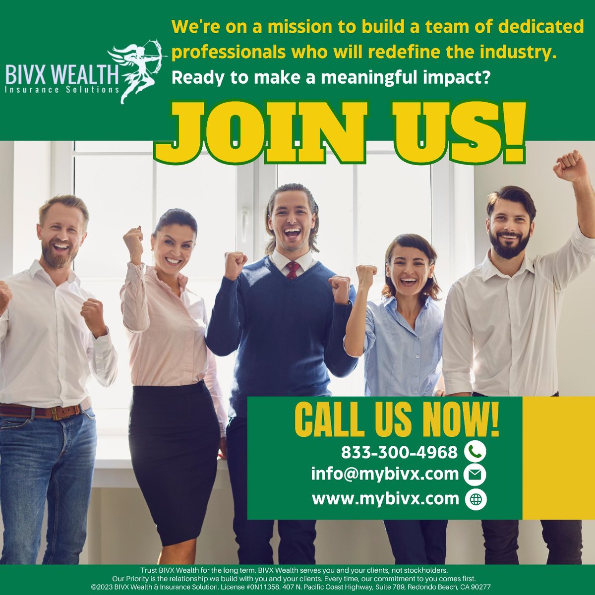 StepsNil's tweet image. 🚀 Join us on our mission to revolutionize the insurance industry! 🌟
We're assembling a dynamic team of innovators and visionaries to shape the future of insurance.
Let's build something extraordinary together.

#BIVX #Secure65HealthPlans #JoinTheMission #InsuranceInnovation