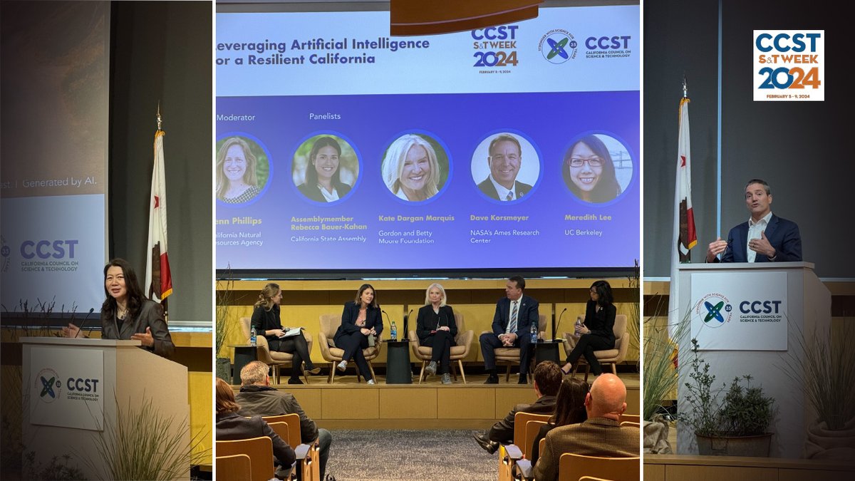 CCST (@ccstorg) on Twitter photo WATCH: How can California leverage artificial intelligence for a resilient future?
Feat. <a href="/JennC_Phillips/">Jenn Phillips</a> <a href="/CalNatResources/">California Natural Resources Agency</a>, <a href="/BauerKahan/">Assemblymember Rebecca Bauer-Kahan</a>, Kate Dargan Marquis <a href="/MooreFound/">Moore Foundation</a>, Dave Korsmeyer <a href="/NASAAmes/">NASA Ames</a>, <a href="/mmlee/">Meredith Lee</a> <a href="/UCBerkeley/">UC Berkeley</a>, <a href="/CAGovOps/">CA Gov Ops</a> Amy Tong, <a href="/WadeCrowfoot/">Wade Crowfoot</a>.
youtube.com/watch?v=gKVoSj… WATCH: How can California leverage artificial intelligence for a resilient future?
Feat. <a href="/JennC_Phillips/">Jenn Phillips</a> <a href="/CalNatResources/">California Natural Resources Agency</a>, <a href="/BauerKahan/">Assemblymember Rebecca Bauer-Kahan</a>, Kate Dargan Marquis <a href="/MooreFound/">Moore Foundation</a>, Dave Korsmeyer <a href="/NASAAmes/">NASA Ames</a>, <a href="/mmlee/">Meredith Lee</a> <a href="/UCBerkeley/">UC Berkeley</a>, <a href="/CAGovOps/">CA Gov Ops</a> Amy Tong, <a href="/WadeCrowfoot/">Wade Crowfoot</a>.
youtube.com/watch?v=gKVoSj…