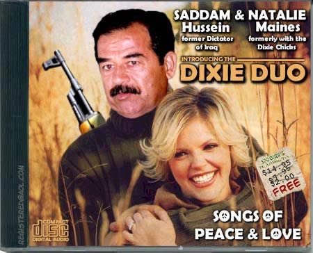 GregGrandin's tweet photo. Hereโs the mock cd Toby Keith flashed on the screens of his concerts after Dixie Chicks questioned war and was driven off radio. https://t.co/3ELgoi5U6U