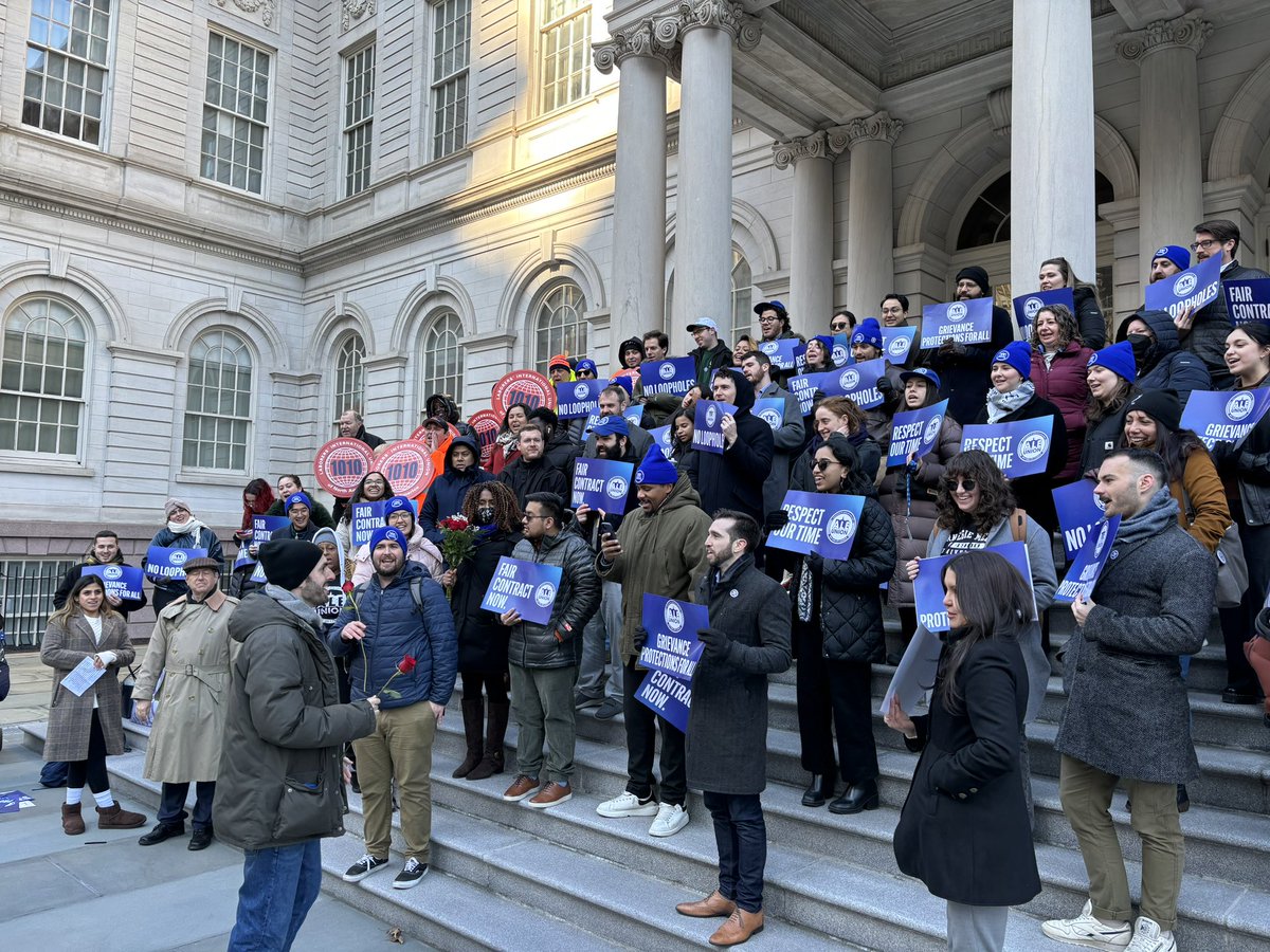 The ALE <a href="/NYCCouncilUnion/">Association of Legislative Employees</a> says it’s close to a contract deal with the speaker’s office. They’re rallying again with support from Progressive Caucus Chairs Hanif and Nurse plus the Laborers and UAW and others.